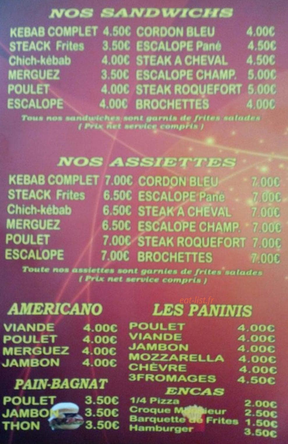 Snack De L'orient À L'occident — carte page 2