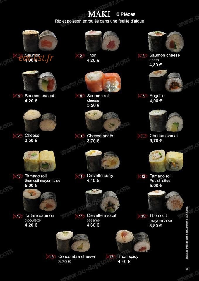 Sushi Kohi — carte page 13