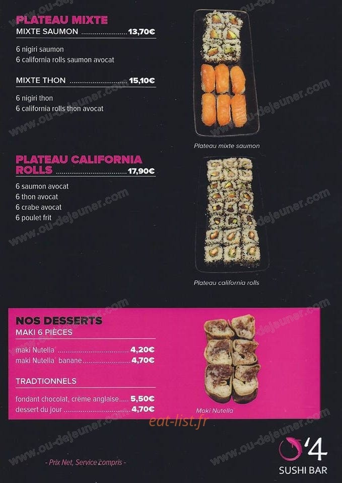 Sushi Kohi — carte page 1