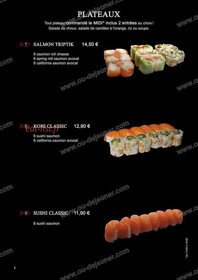 Sushi Kohi — carte page 8