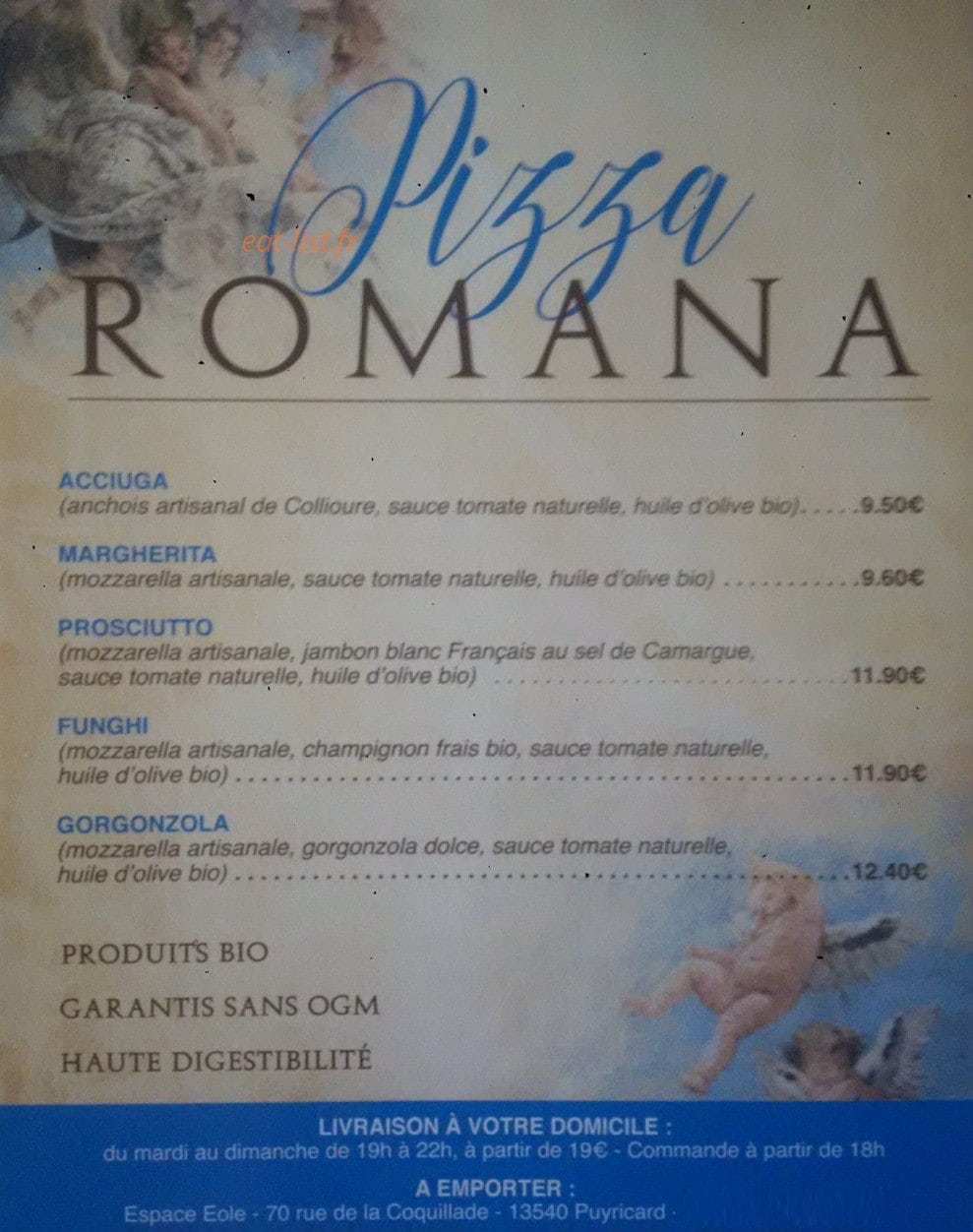 Pizza Romana — carte page 1