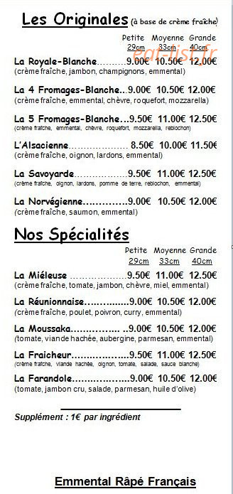Pizza Village du Soleil — carte page 4