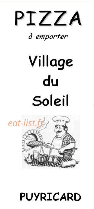 Pizza Village du Soleil — carte page 1