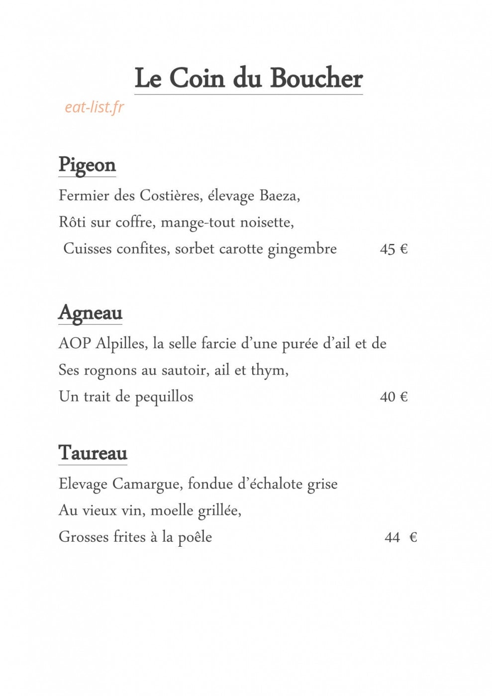 La Maison — carte page 3
