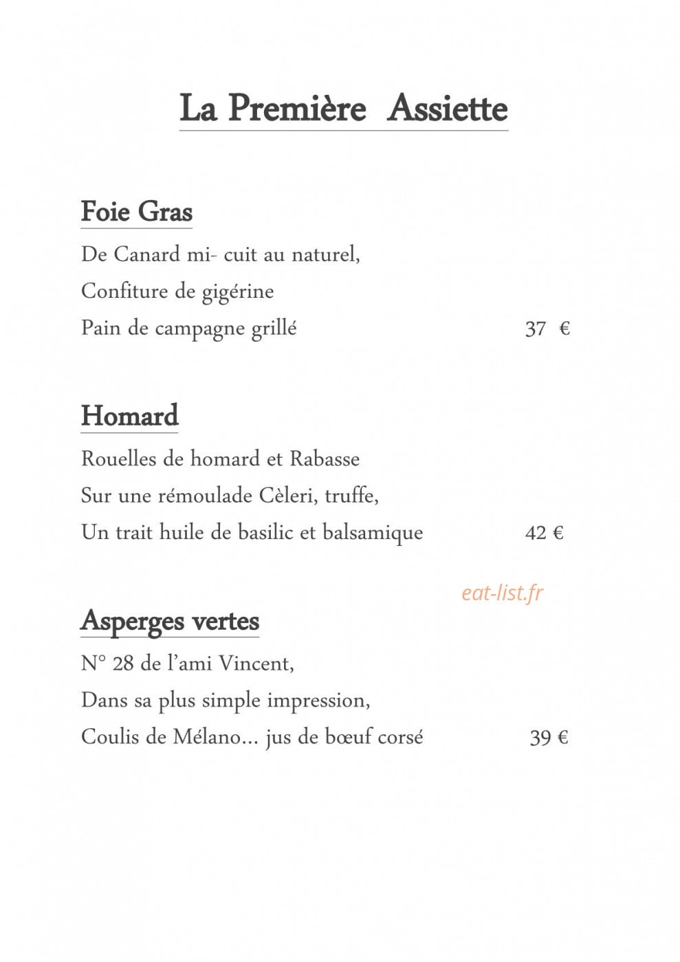 La Maison — carte page 1