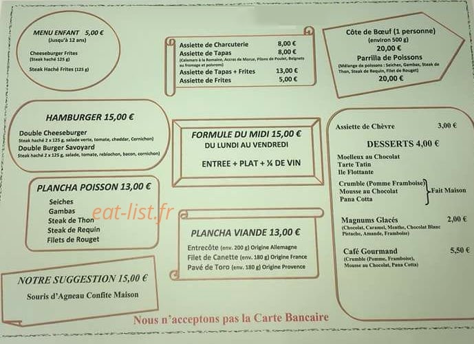 La plancha — carte page 1