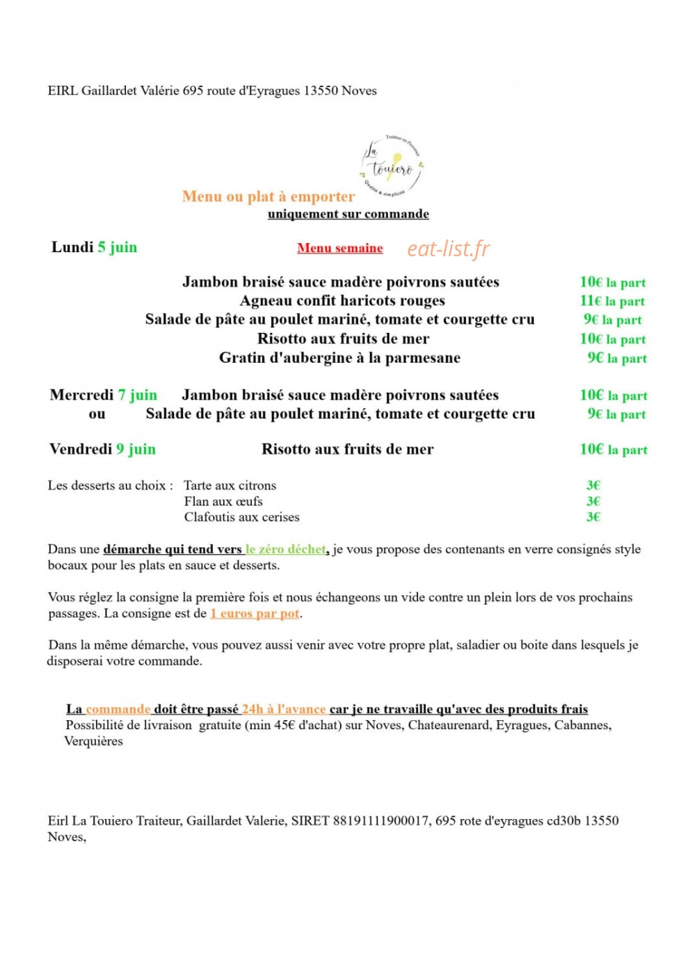 La Touiero — carte page 5