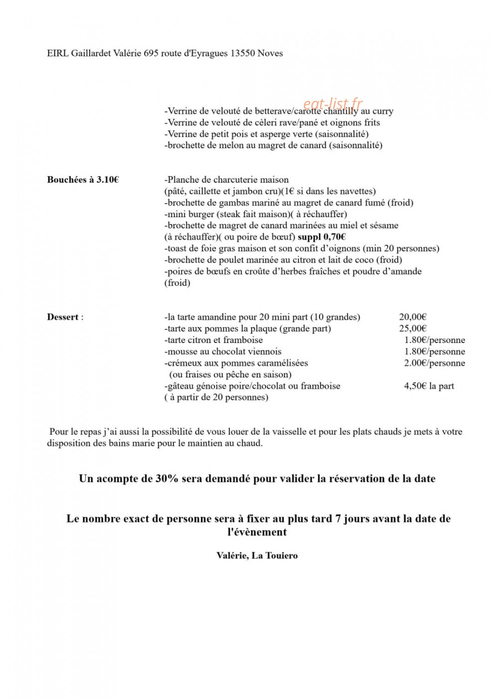 La Touiero — carte page 4