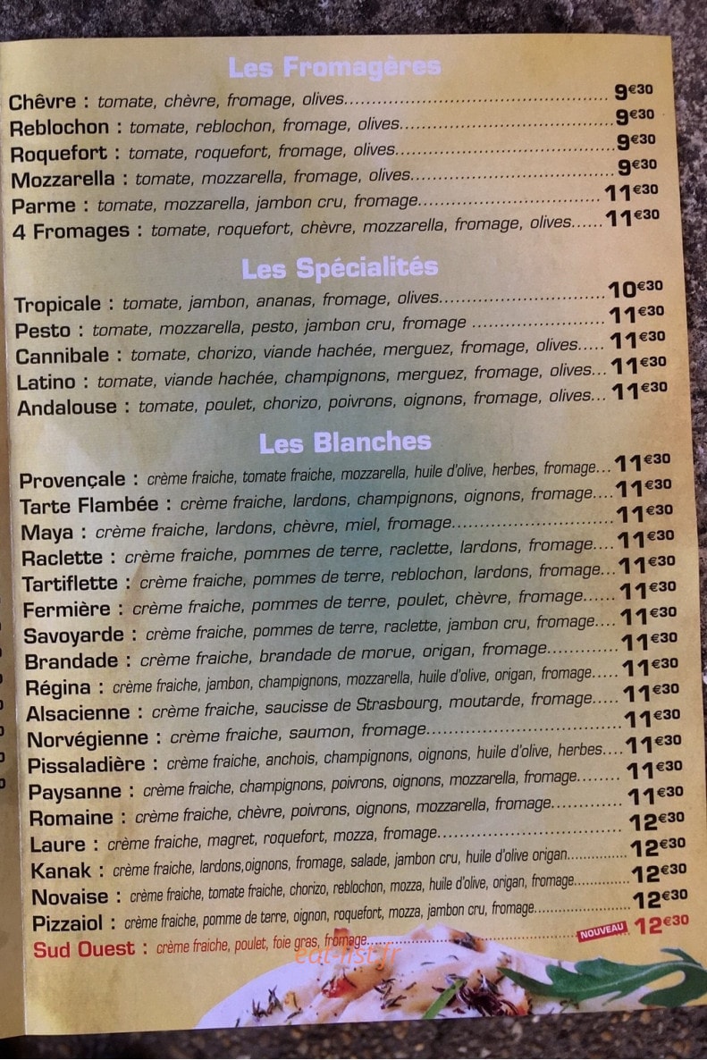 Pizza de Laure — carte page 3