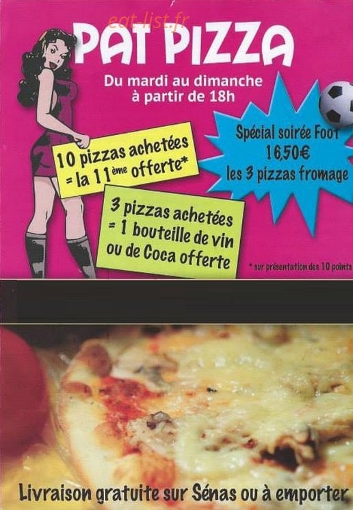 Pat'Pizza — carte page 1