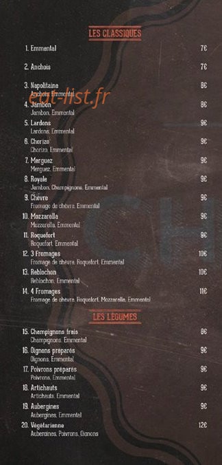 Pizza Chez Soi — carte page 2