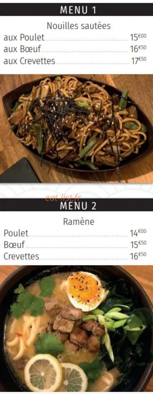 Sushi'K — carte page 1