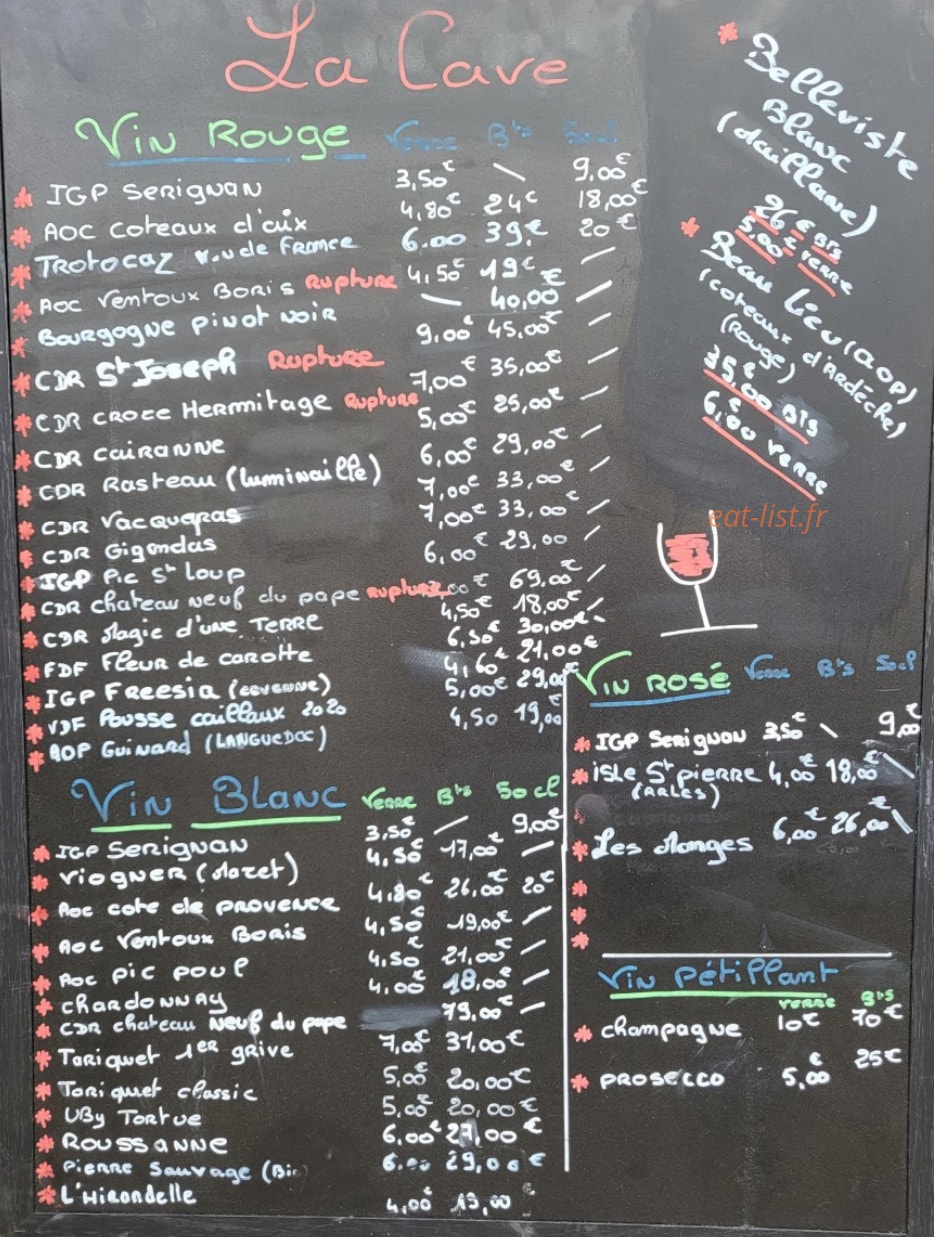 L'Atrape à vin — carte page 9