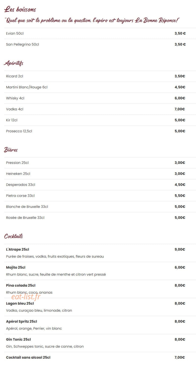 L'Atrape à vin — carte page 7