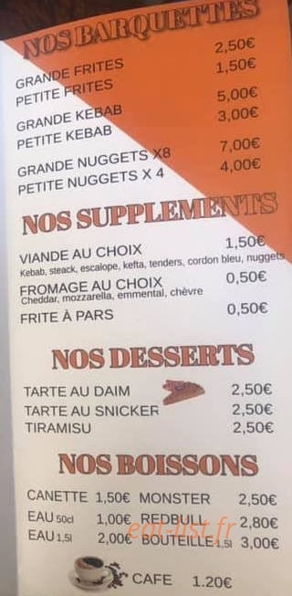 Snack la Fontaine — carte page 4