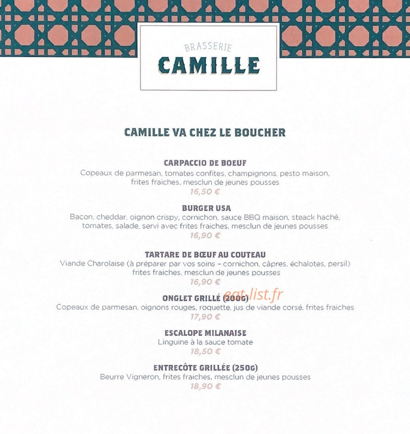 Brasserie Camille — carte page 2