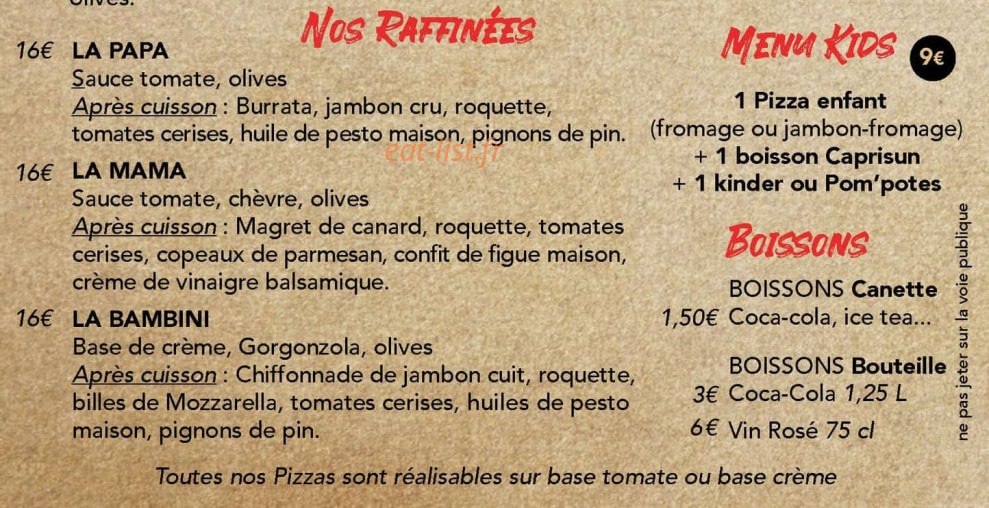 Papa pizza — carte page 3