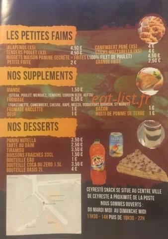 Ceyrestô Snack — carte page 4