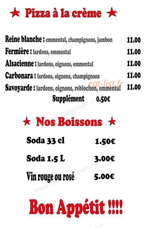 Pizza Tafa — carte page 2