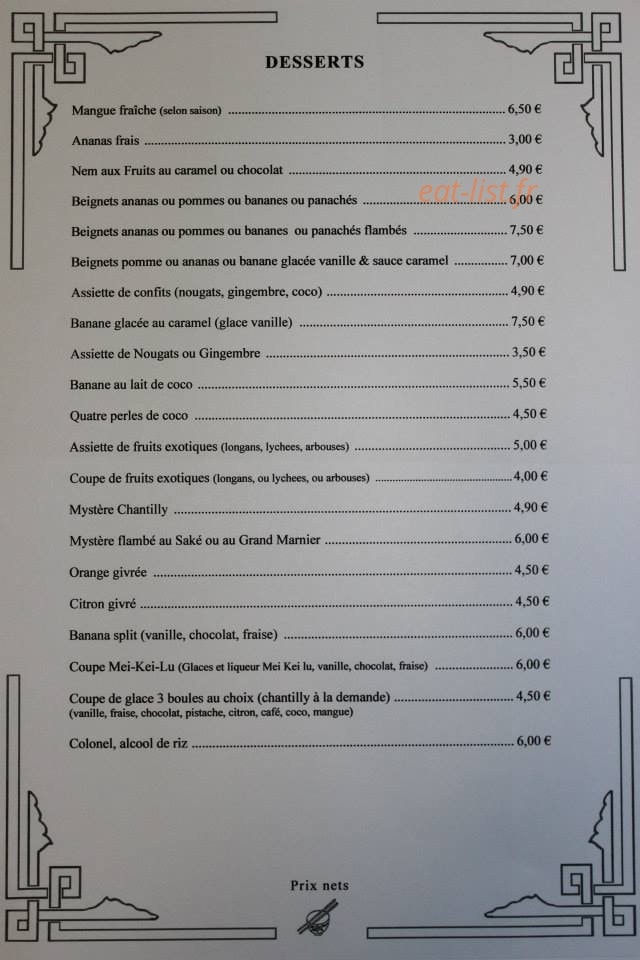 Au Bonheur de Saïgon — carte page 12