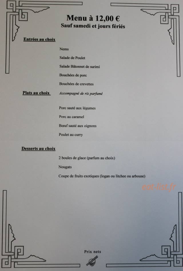 Au Bonheur de Saïgon — carte page 4