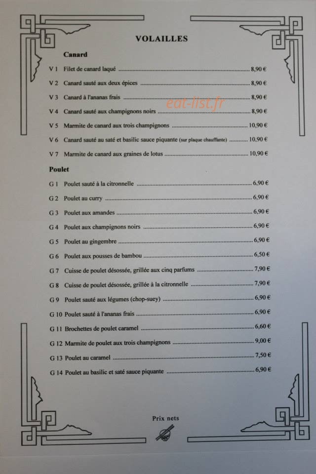 Au Bonheur de Saïgon — carte page 10