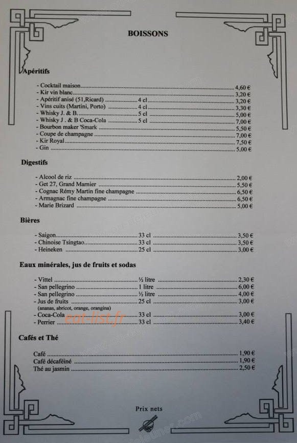 Au Bonheur de Saïgon — carte page 2