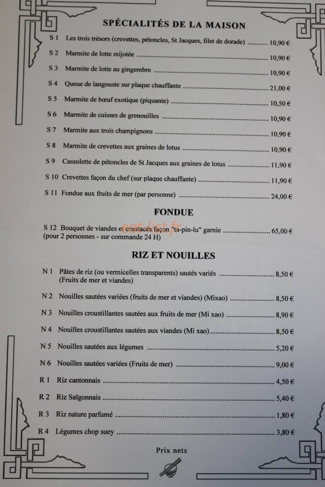 Au Bonheur de Saïgon — carte page 8