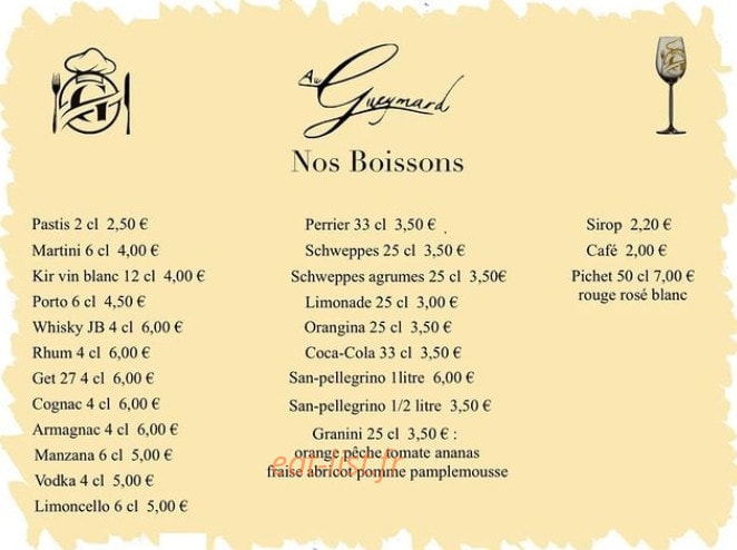 Au Gueymard — carte page 3