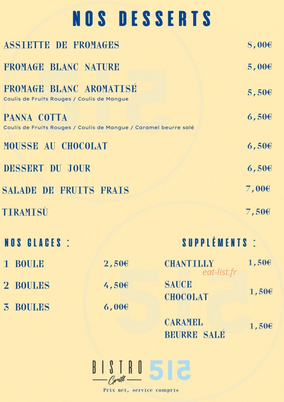 Bistro 515 Grill — carte page 6