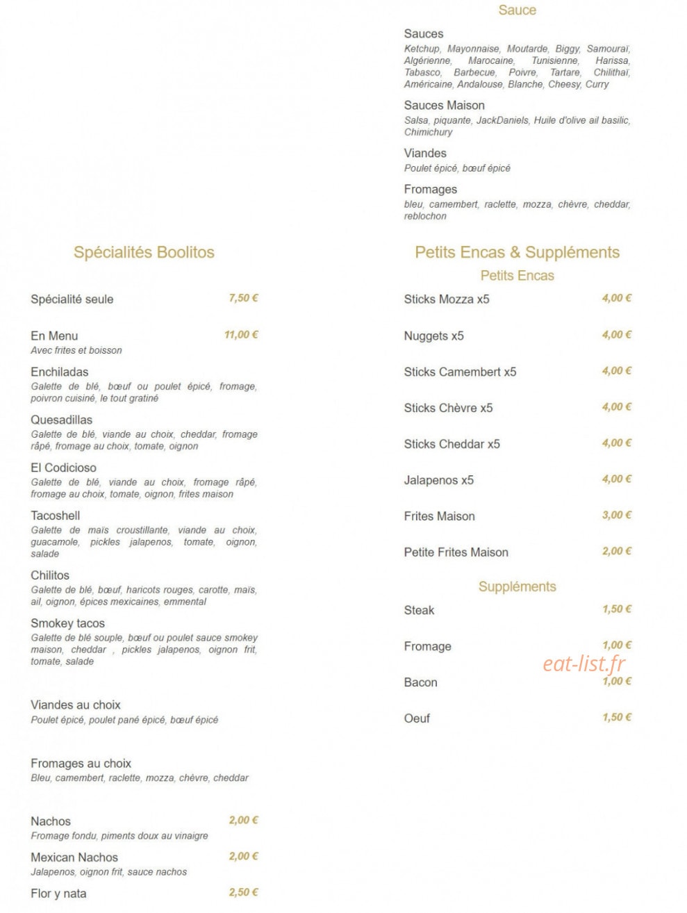 Boolitos — carte page 2