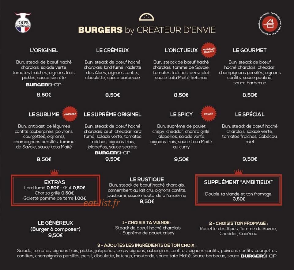 Burger shop — carte page 4