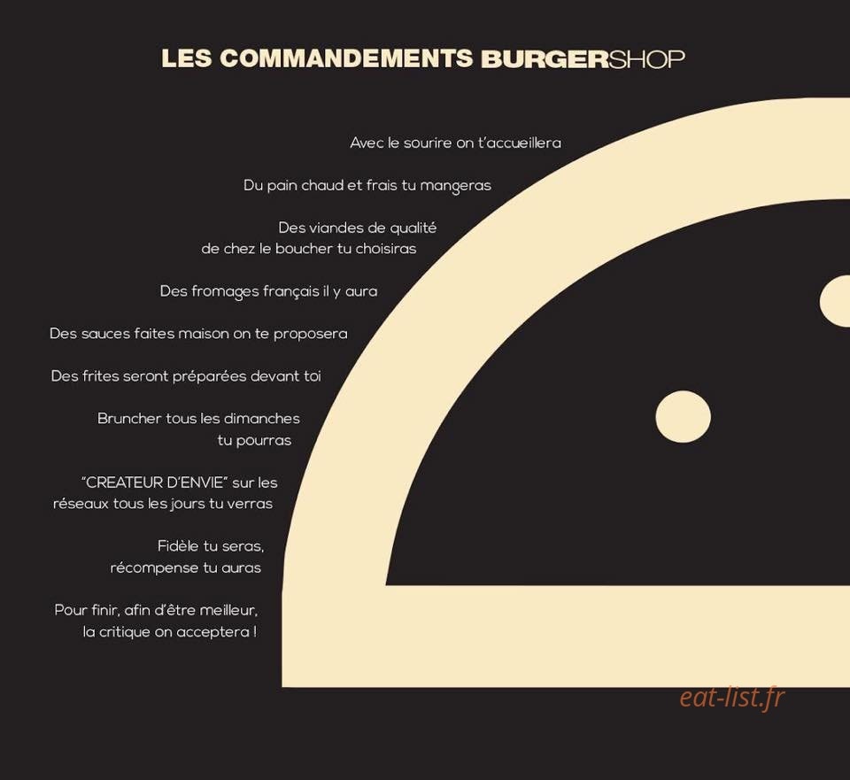 Burger shop — carte page 1