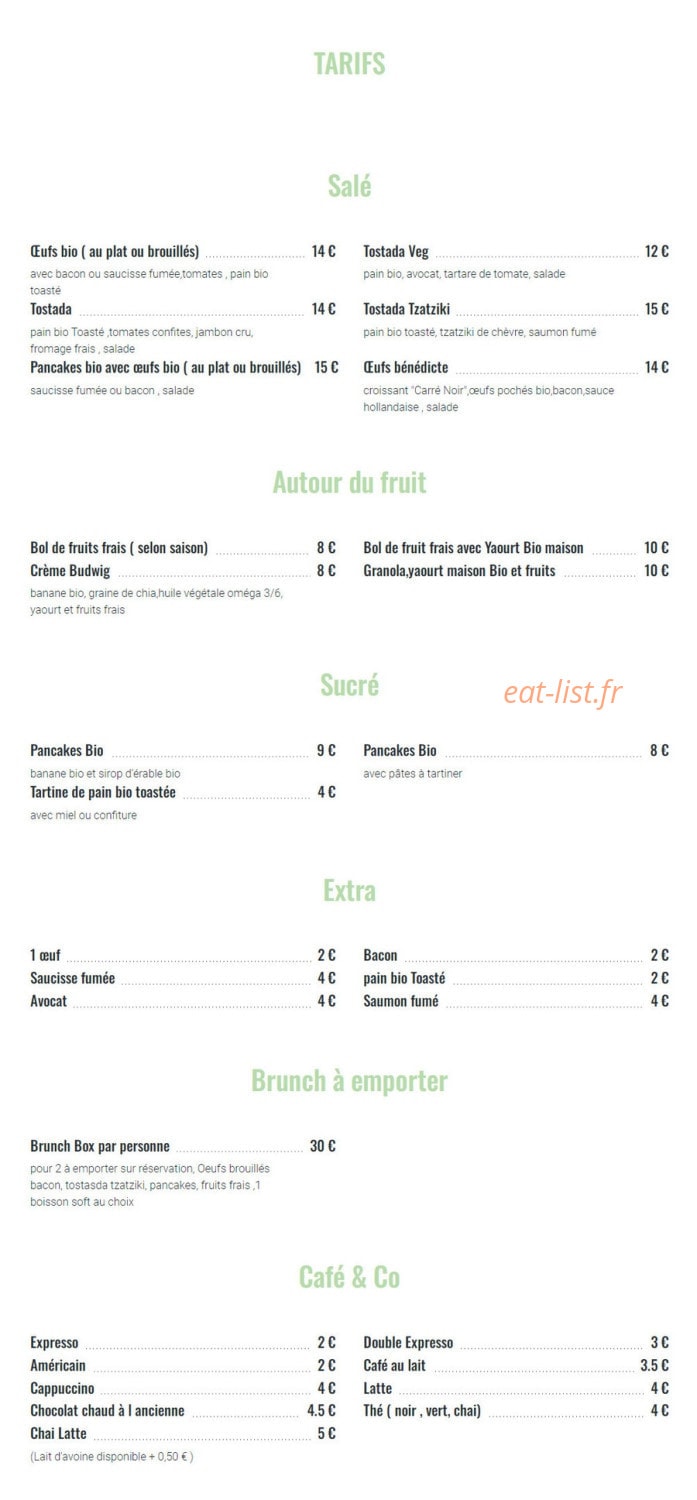 Café Lo — carte page 1