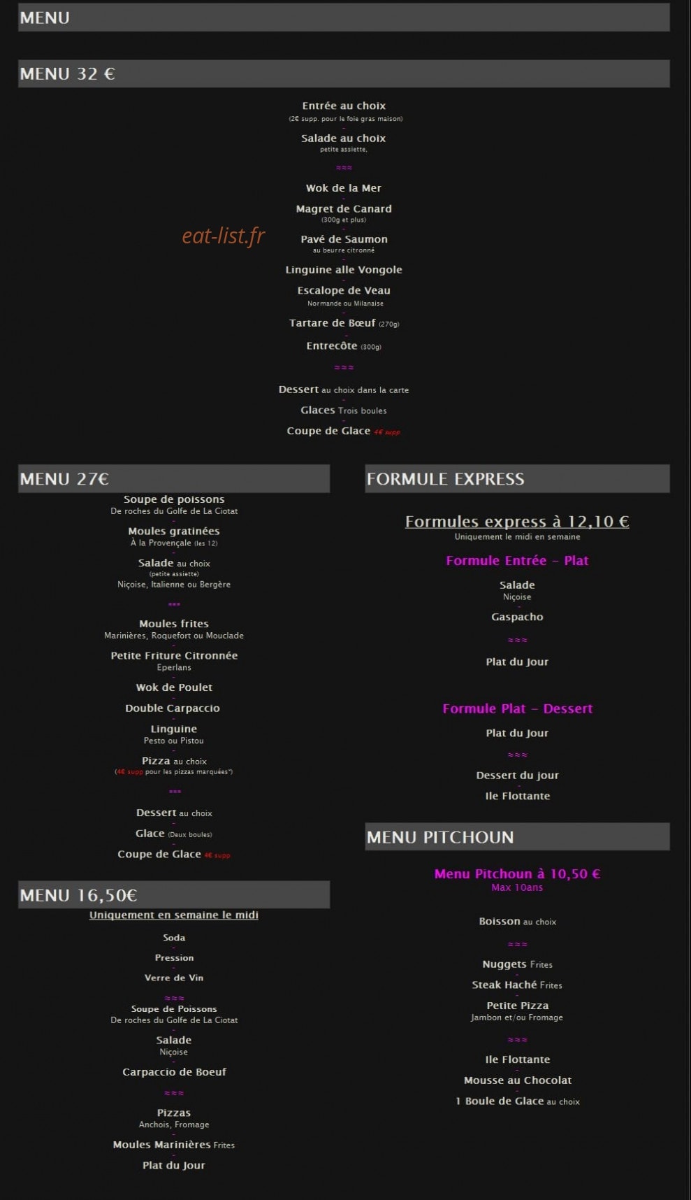 Chez Yannick — carte page 9