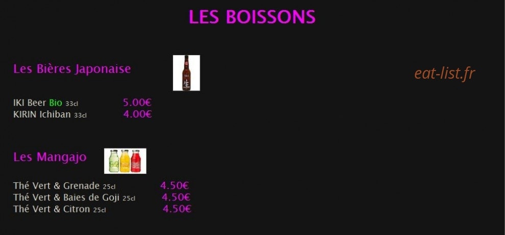 Chez Yannick — carte page 2