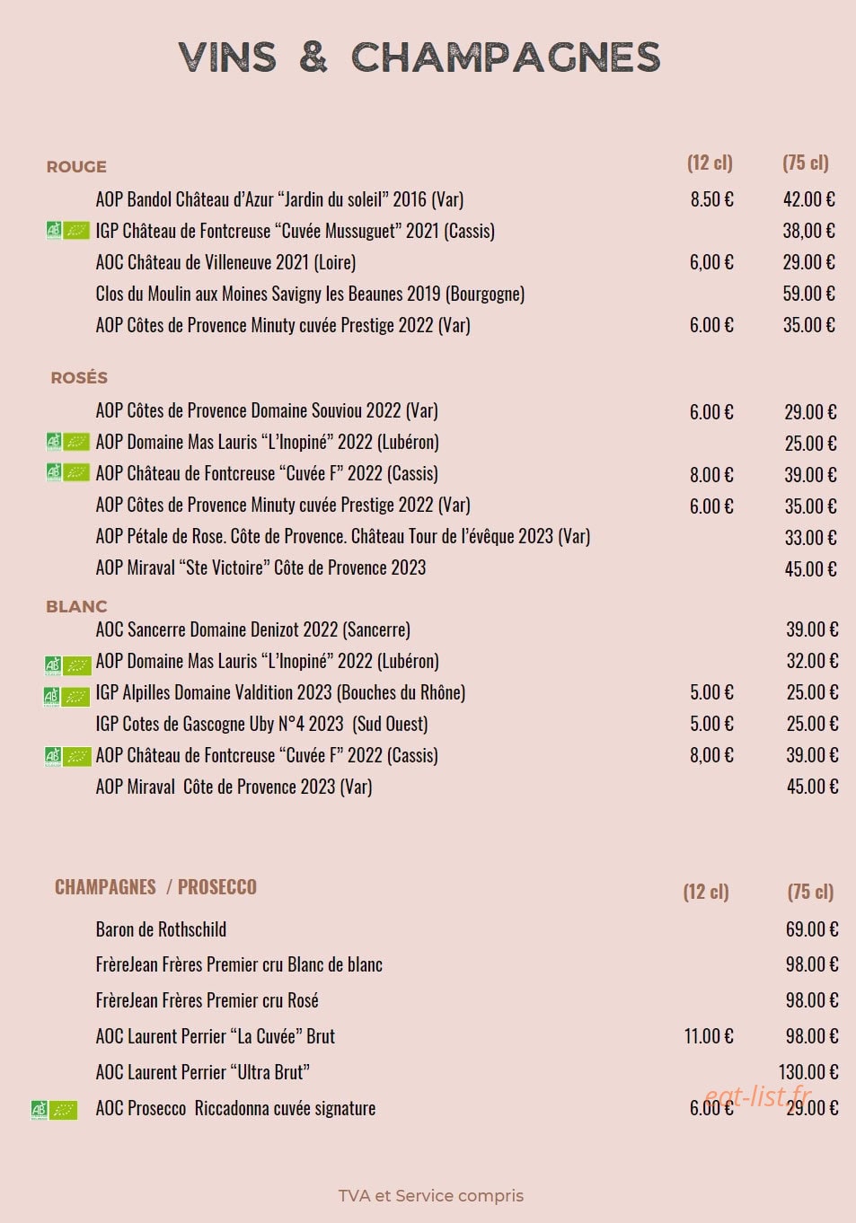 Hotel Rose Thé — carte page 6