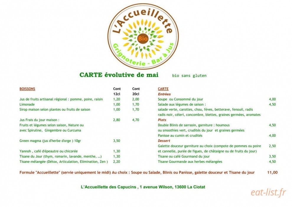 L' accueillette des capucins — carte page 1