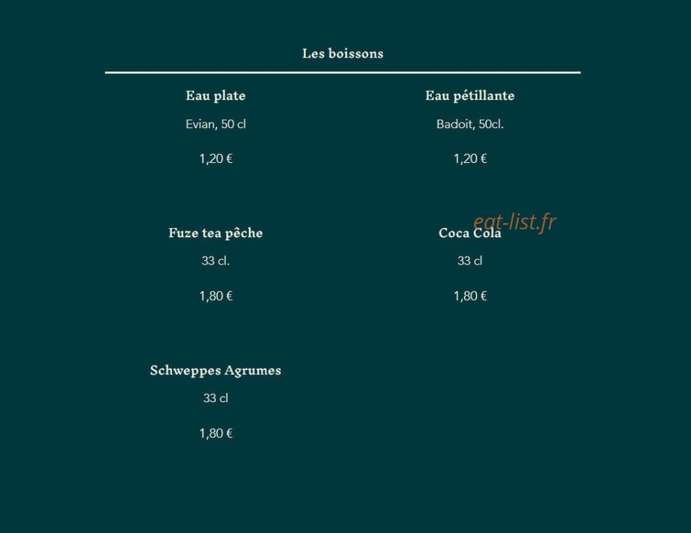 La Muse pâtes — carte page 3