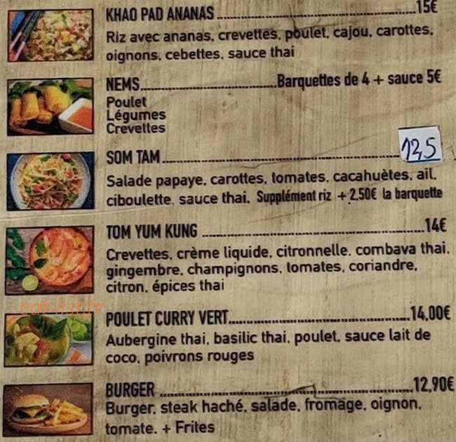 La paillote thaïlandaise — carte page 2