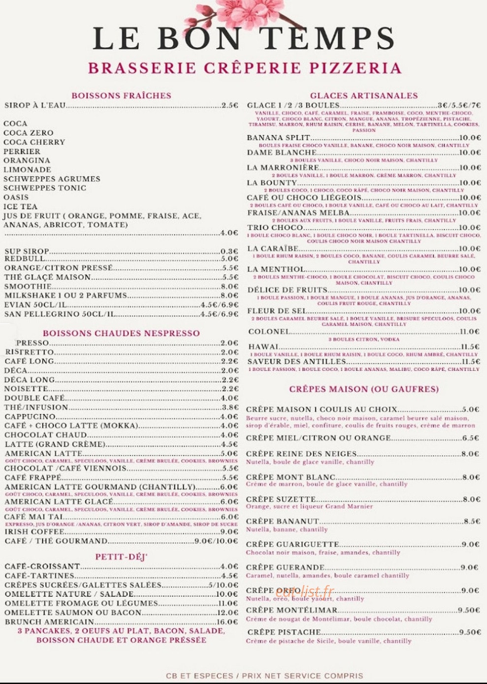 Le Bon Temps — carte page 3