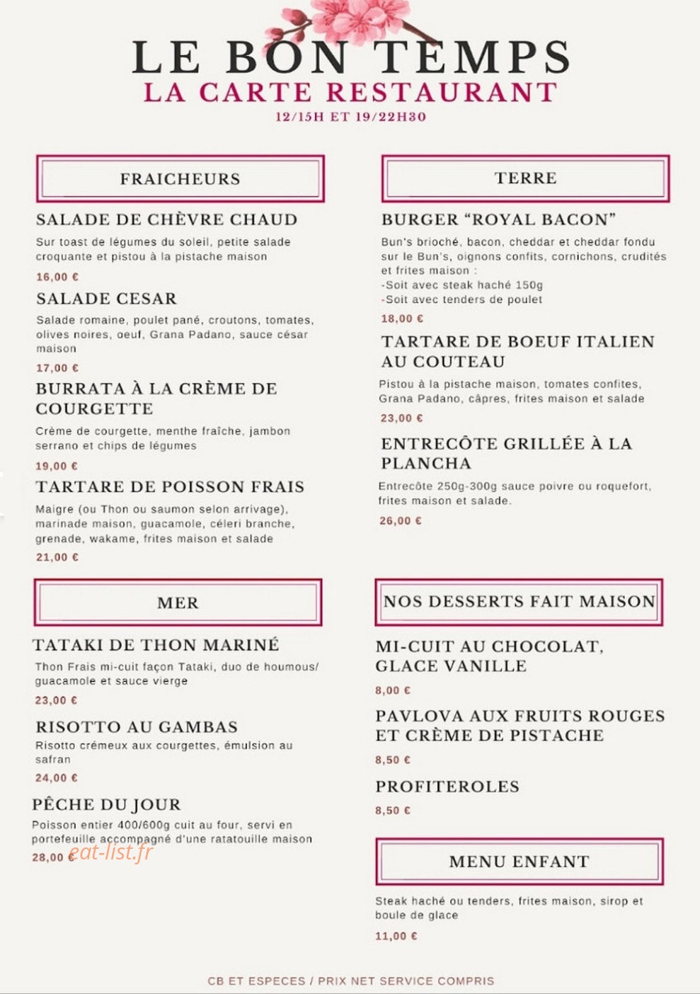 Le Bon Temps — carte page 2