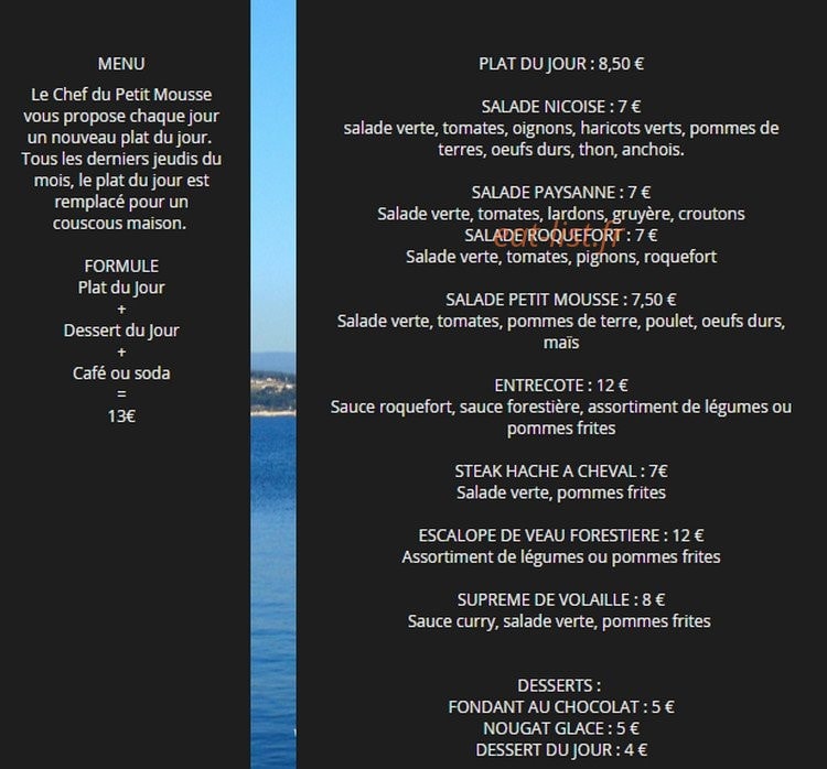 Le petit mousse — carte page 1