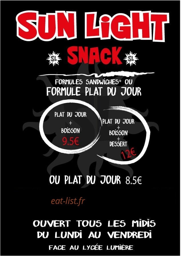 Le sun light — carte page 1