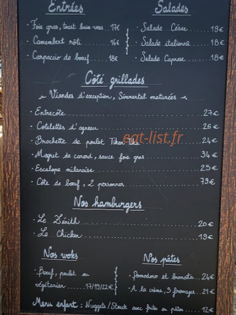 Le zenith — carte page 1