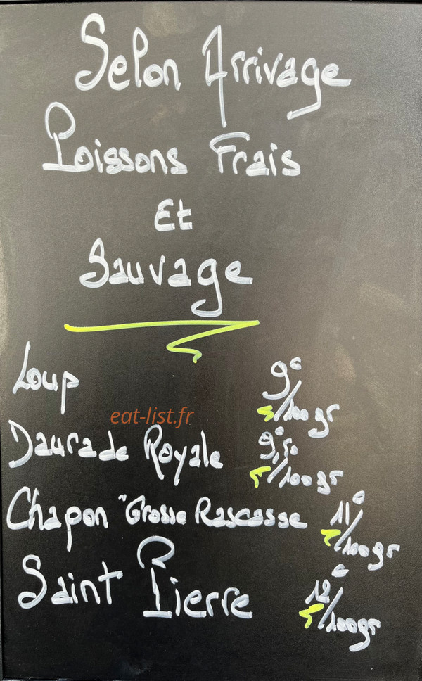 Carte et menu de Les Terrasses De La Mer à La Ciotat — Poissons frais