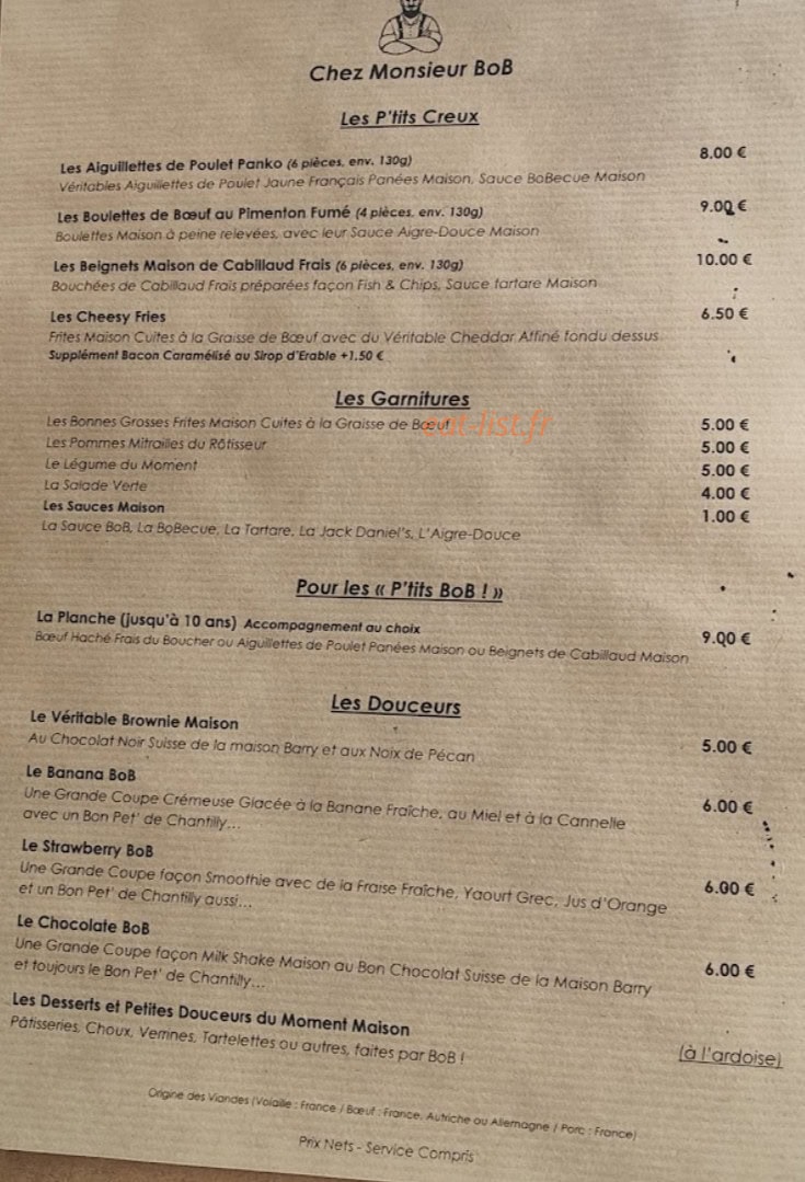 Monsieur bob — carte page 1