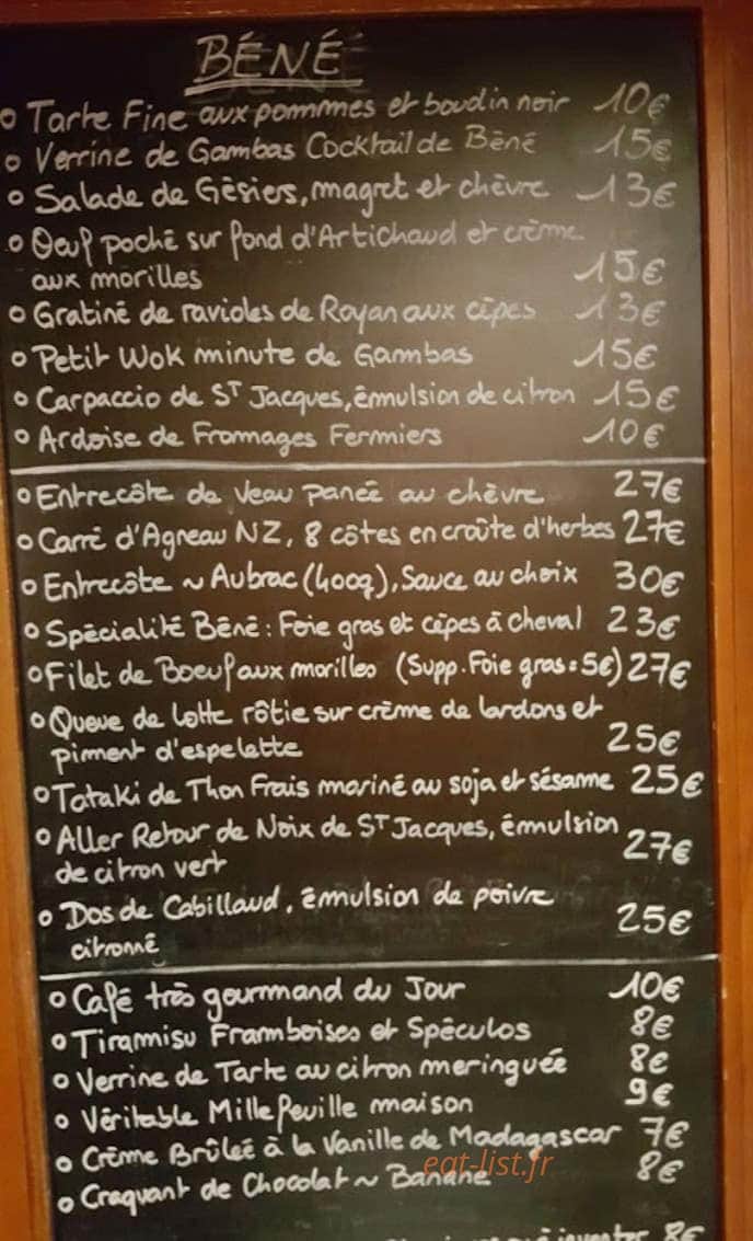 New Béné — carte page 1
