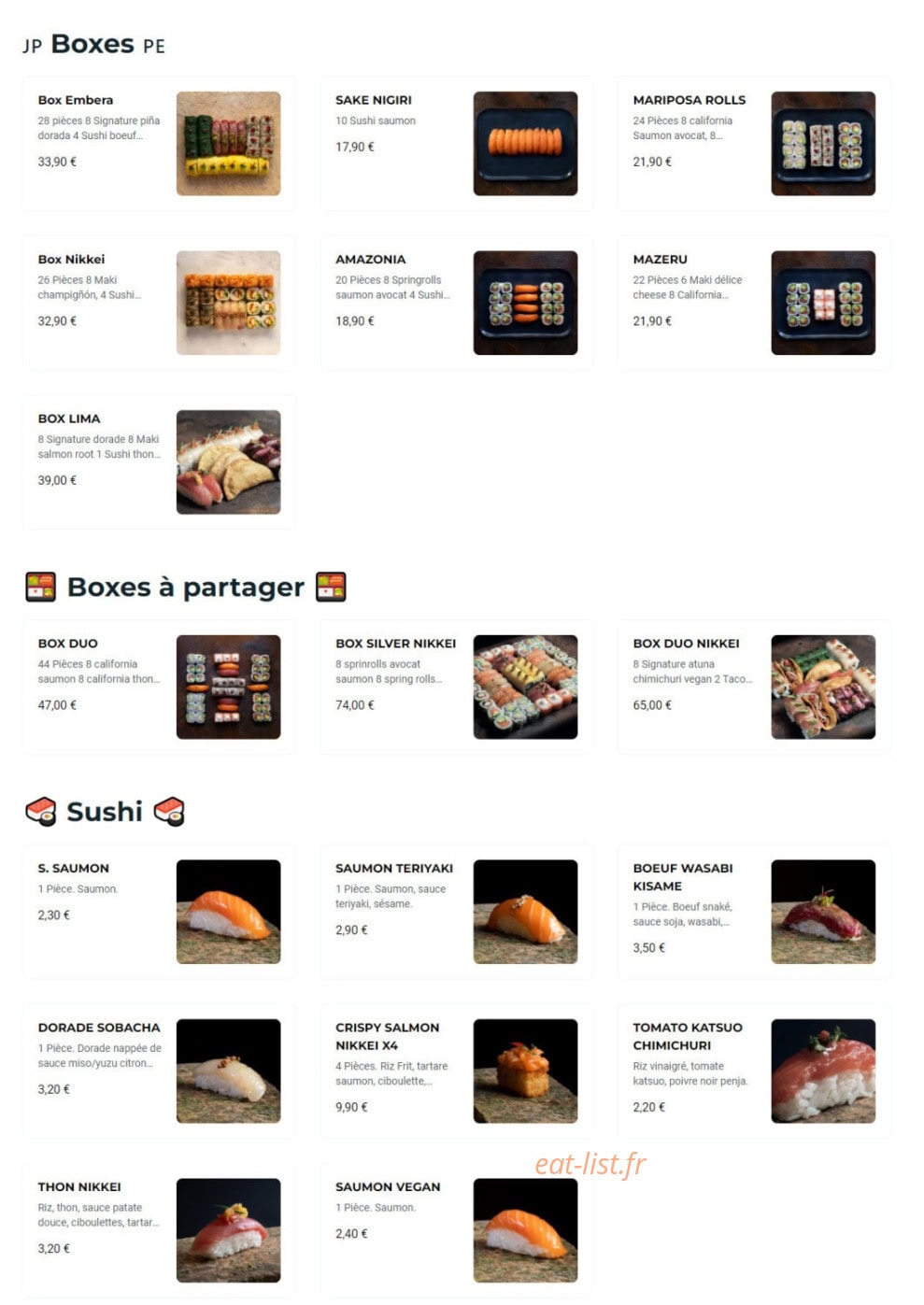 NKI sushi — carte page 2