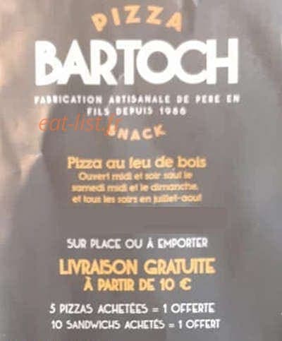 Pizza Bartoch — carte page 1